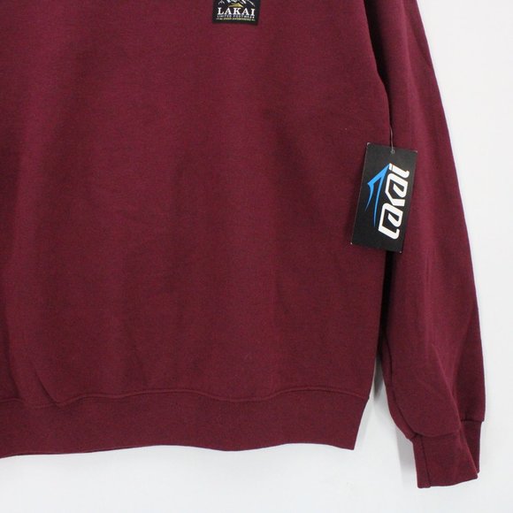 Lakai Sweater Mens Red Pullover Quarter Zip Long Sleeve Cotton Size Medium M NWT - Picture 4 of 10